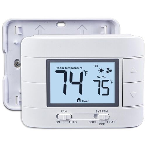 2 Heat/ 2 Cool Nonprogrammable Thermostats For Home Conventional Single Or Multi