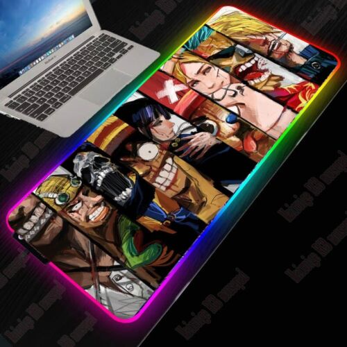 Anime Mouse Mat RGB Gaming Mouse Pad Large Mousepad LED Backlit Keyboard Pad