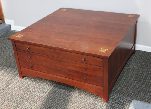 Stickley Harvey Ellis Square Storage Cocktail Table #91-744