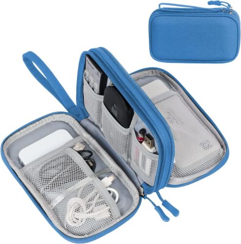 FYY Electronic Organizer, Travel Cable Organizer Bag Pouch Cyan