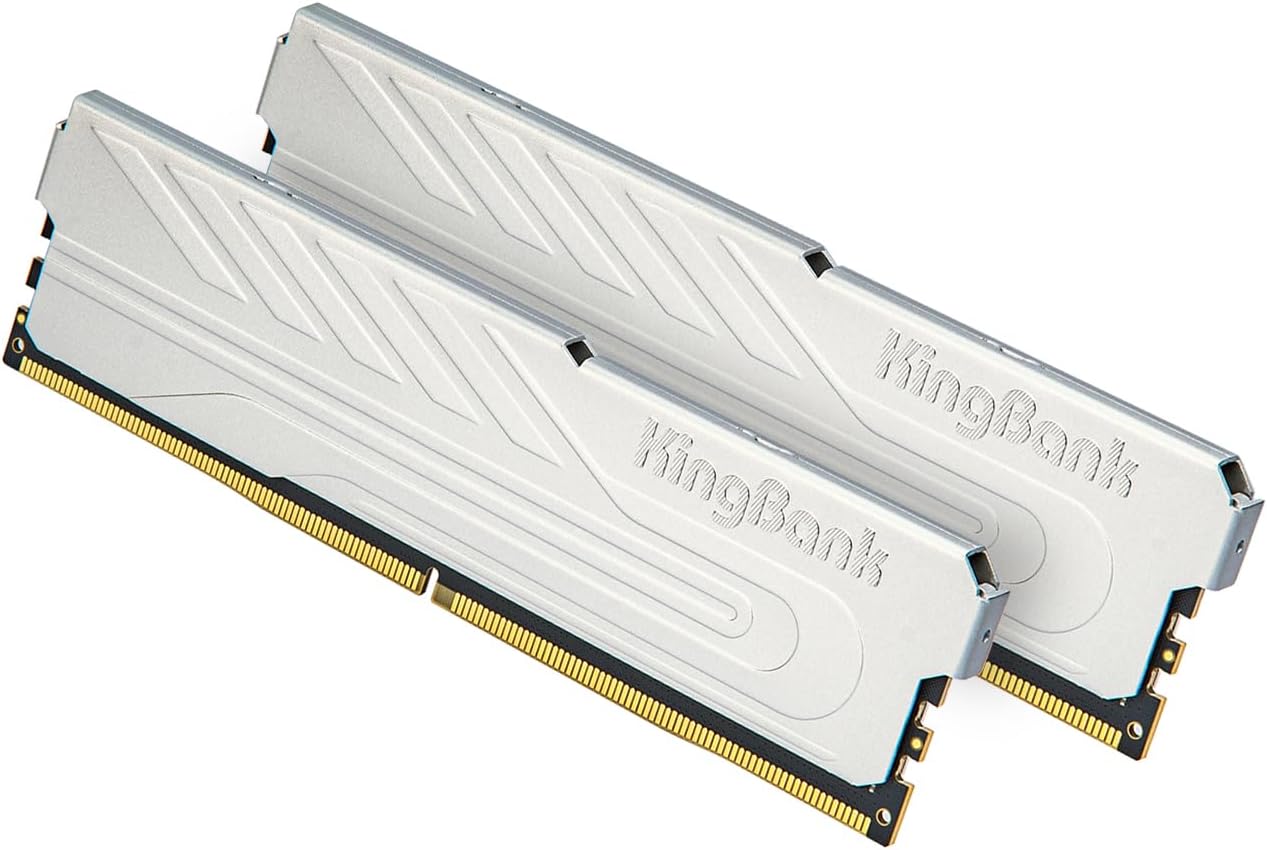 Computer Desktop Memory Ram Hynix A-die DDR5 32GB(2x16GB) 6000MT/s CL30 1.35V with Heatsink for Desktop Computer Gaming/Office/PS,Silver