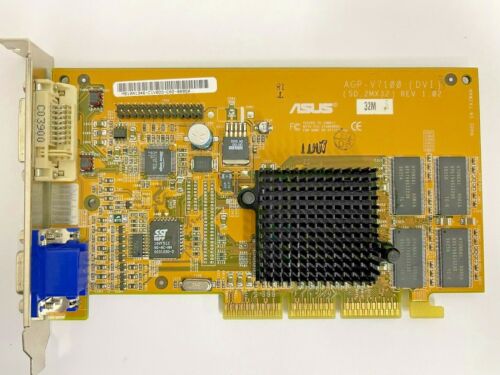 RARE VINTAGE ASUS V7100 / DVI NVIDIA GEFORCE2 MX 32 MB AGP VGA DVI CARD MXB27