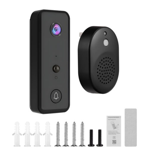 Wireless 2.4G WiFi Video Doorbell Camera with Chime Ringer PIR Human Detect A6D0