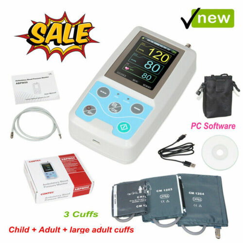 FDA CONTEC Ambulatory Blood Pressure Monitor+USB Software,24h NIBP Holter ABPM50