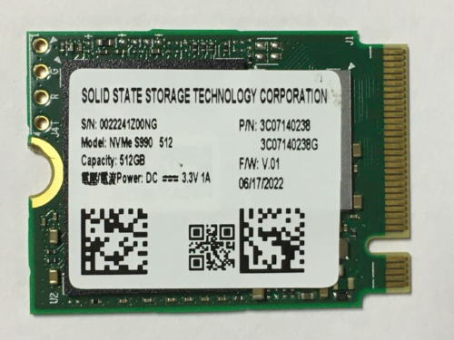 LiteOn S990 512GB M.2 2230 SSD NVMe PCIe 3X4 For Microsoft Surface Pro X Pro