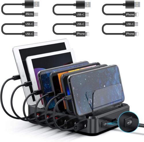 USB C Charging Station 81W 6 Port USB Charging Station for Multiple Devices