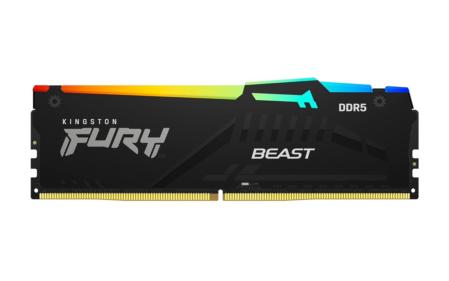 Kingston Fury Beast RGB 32GB 6000MT/s DDR5 CL40 DIMM Desktop Memory (Kit of 2) Single Module | Intel XMP 3.0 | Infrared Sync Technology | Overclocking Stability | KF560C40BBAK2-32