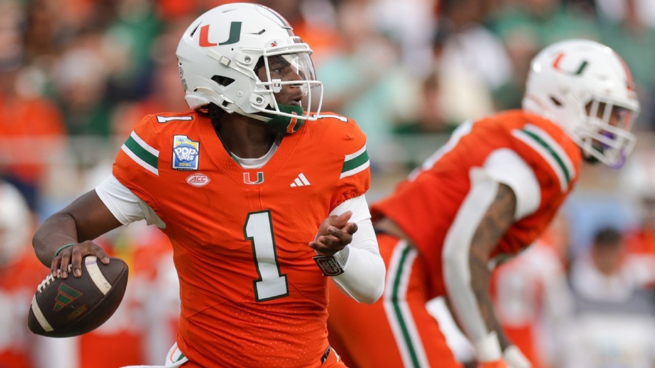 Cam Ward sets NCAA D-I mark with 156th TD pass in Miami loss