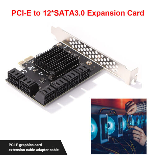 SA3112J PCIE Adapter 12 Port 6Gbps PCI-Express X1 to SATA 3.0 Expansion Card