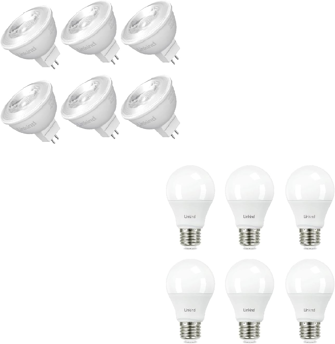 Linkind MR16 LED Bulbs Dimmable GU5.3 & A19 Dimmable LED Light Bulbs 60W Equivalent