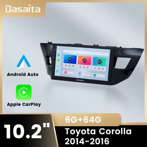 Dasaita Car Stereo For Toyota Corolla 2014-2016 Wireless Carplay Android 13 GPS