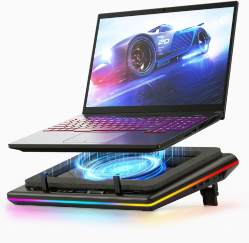 Llano RGB Laptop Cooling Pad, Gaming Laptop Cooler with Powerful Turbofan, Fast