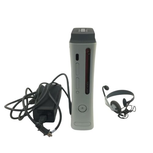 XBOX 360 60GB HDD WITH POWER CORD, ETHERNET CABLE AND HEADSET SEE DESCRIPTION