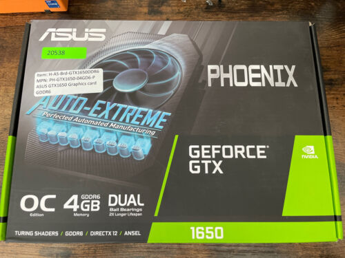 ASUS Phoenix NVIDIA GeForce GTX 1650 OC Edition 4GB GDDR6 Graphics Card