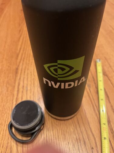 NVIDIA Logo Insulated Water Bottle Black GPU 25 Oz Wide Mouth Thermal Tumbler