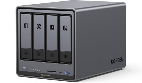 NASync DXP4800 Plus 4-Bay Desktop NAS, Intel Pentium Gold 8505 5-Core CPU