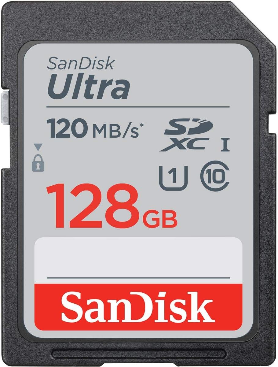 SanDisk 128GB Ultra UHS-I Class 10 U1 SDXC Memory Card, 120MB/s Read, 10MB/s Write