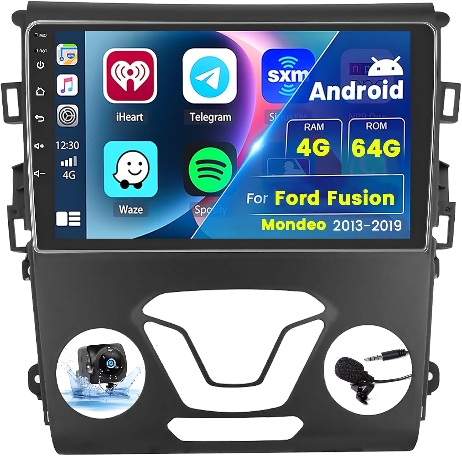 8-Core 4+64G Wireless CarPlay Android 13 Car Stereo for Ford Fusion Mondeo 2013-2019 Upgrade Radio, 9” HD Touch Screen Android Auto, AHD Backup Camera, Mirror Link, GPS Navigation