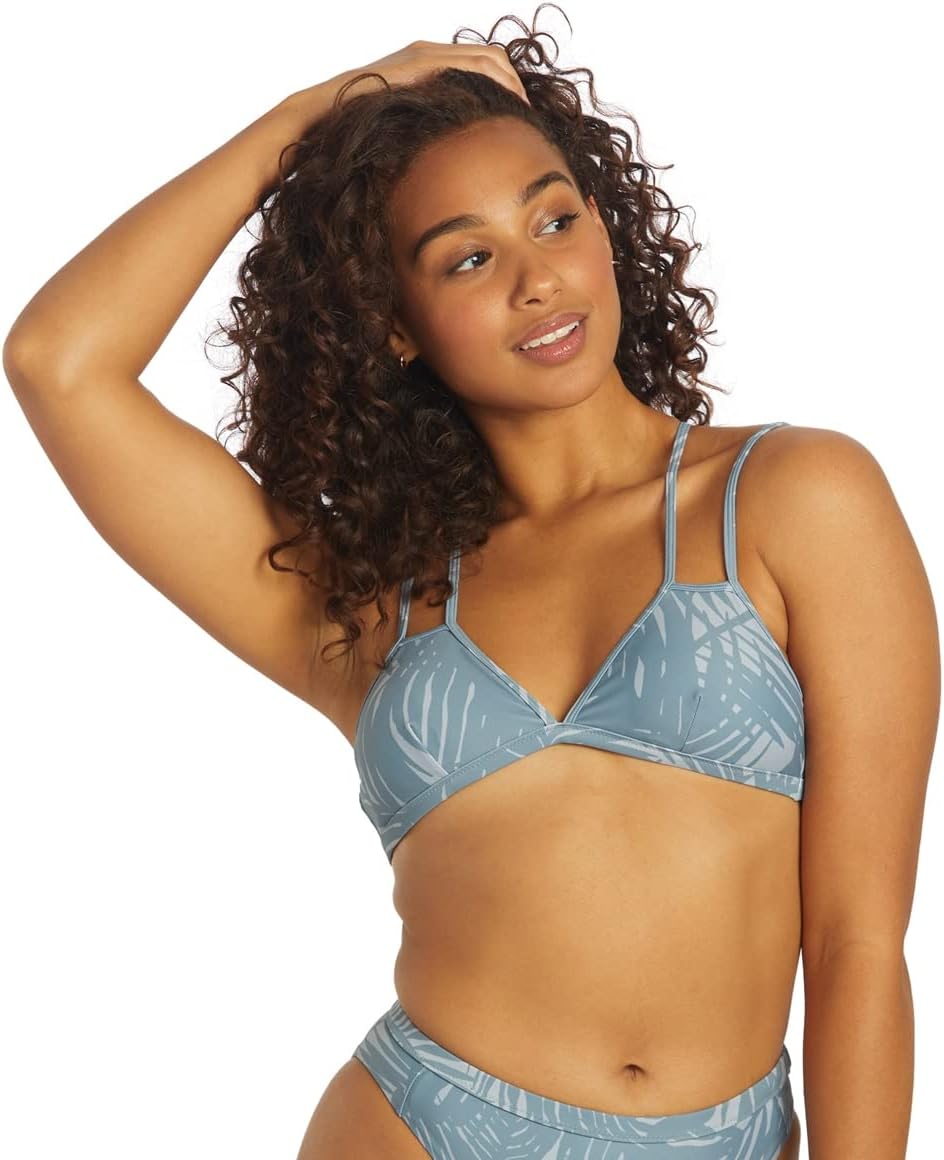 Sporti x Stef Corgel Isla Palm Shadow Strappy Bikini Top – Dusk Blue – Medium