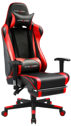 GTRACING Gaming Chair, PU Leather, Footrest & Adjustable Headrest for All