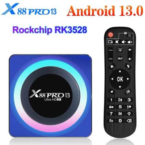 X88 Pro 13 Android 13.0 TV Box RK3528 Quad Core WIFI6 BT5.0 8K UHD Media Player