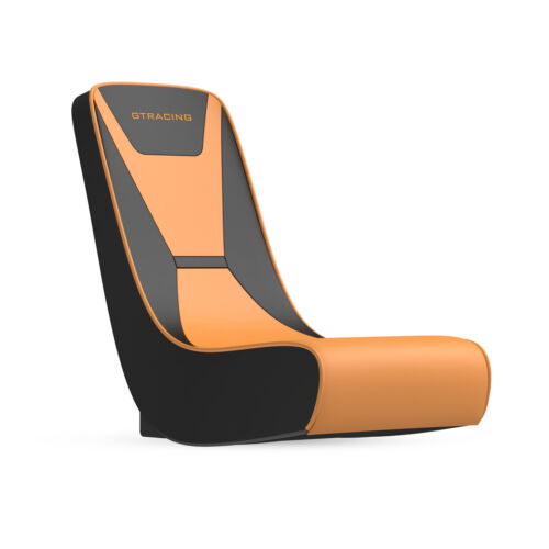 Faux Leather Floor Rocker Video Gaming Chair, Orange