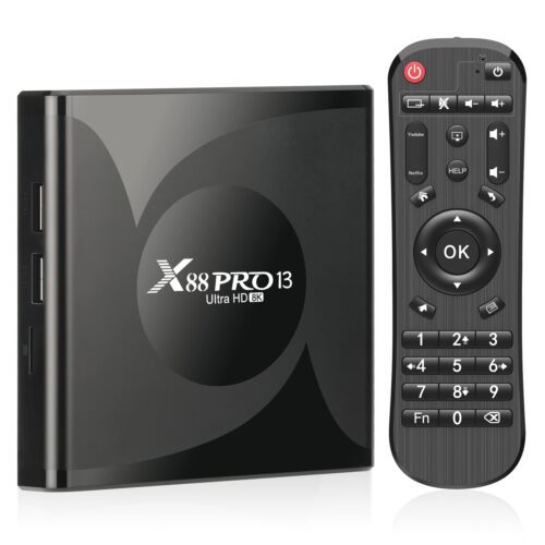 Android TV Box 13.0 X88 Pro13 TV Box 4GB RAM 32GB ROM RK3528 Quad-Core 64bit