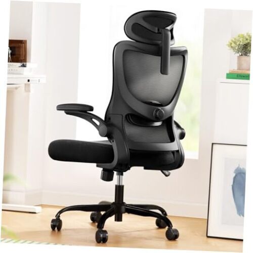 Ergonomic Office Chair: Office Computer Desk Chair with Black With Headrest