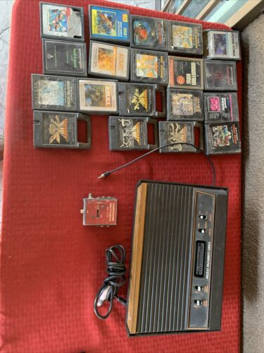 Atari CX-2600A Console Lot, 19 Games Untested Parts 4 Switch