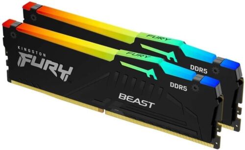 Kingston FURY Beast 16GB (2x8GB) 5600MT/s DDR5 CL36 RGB Desktop Memory Kit of 2