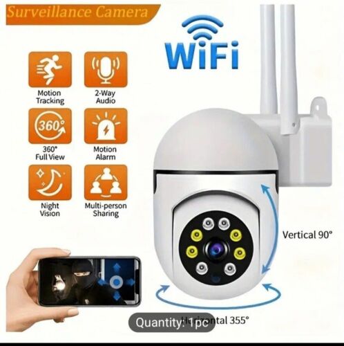 Teruhal HD WiFi Security Camera With Motion Detection, 2 Way Audio, Night Vision