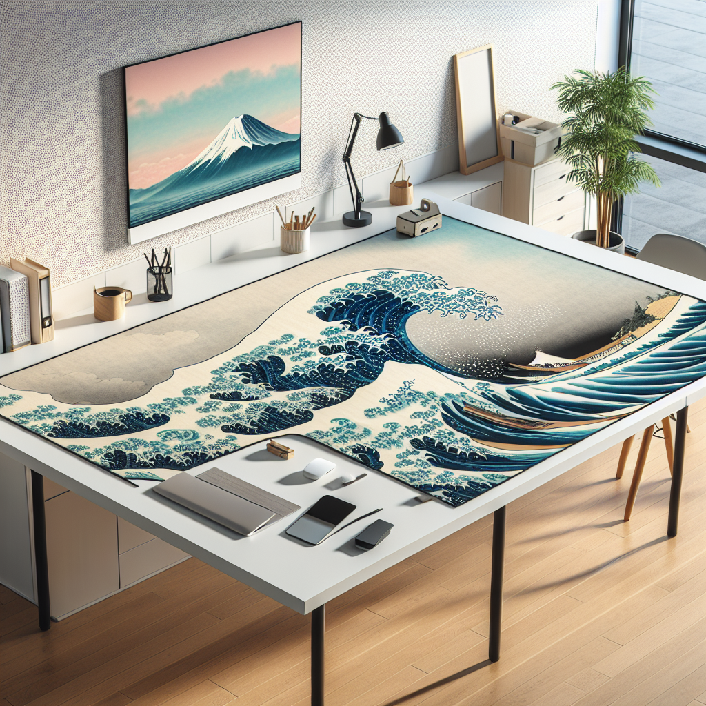 Upgrade Your Workspace with an Extended Kanagawa Mat Desk Pad