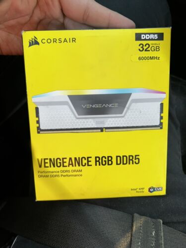 CORSAIR VENGEANCE RGB 32GB (2 x 16GB) PC5-48000 (DDR5-6000) DIMM Memory – White