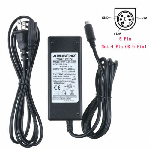 5V 12VDC 5Pin AC Power Adapter for DA-30C01 WD Elements WD5000E035-00 Hard Drive