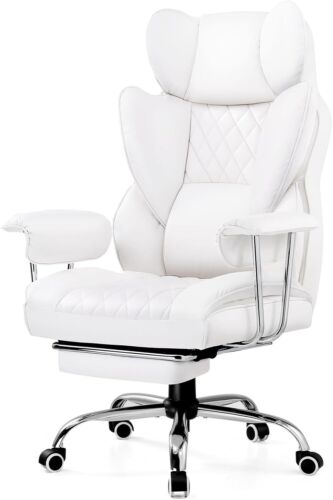 GTRACING Gaming Chair,Office Chair with Pocket Spring Lumbar Support, White