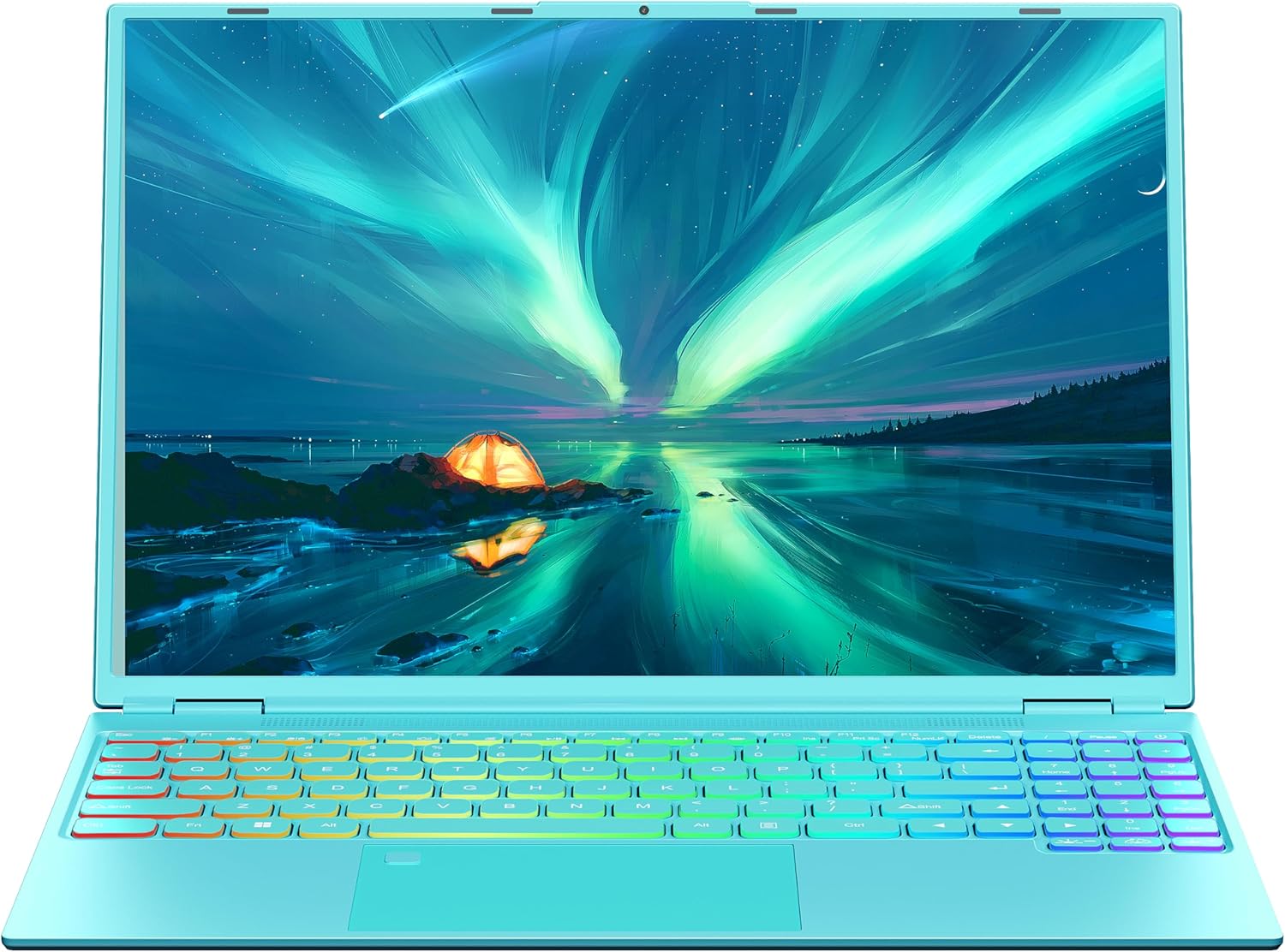 【Win 11 Pro/MS Office 2019】 16″ Laptop Ultra-Narrow bezels 2.5K FHD(2560×1600) IPS Screen/N95 CPU/16G RAM 512GB SSD,with Full Size Numeric Color Backlit KB/Fingerprint Unlock(16G+512GB,Green)