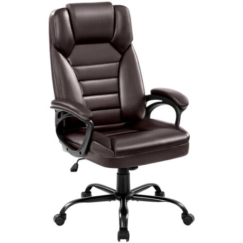 PU Leather Executive Office Chair Ergonomic Desk Chair with Integrated Headrest