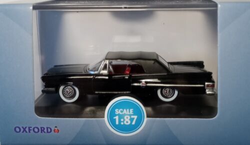 Oxford Diecast #87CC61002 1961 Chrysler 300 Convertible Top Up Raven Black 1/87