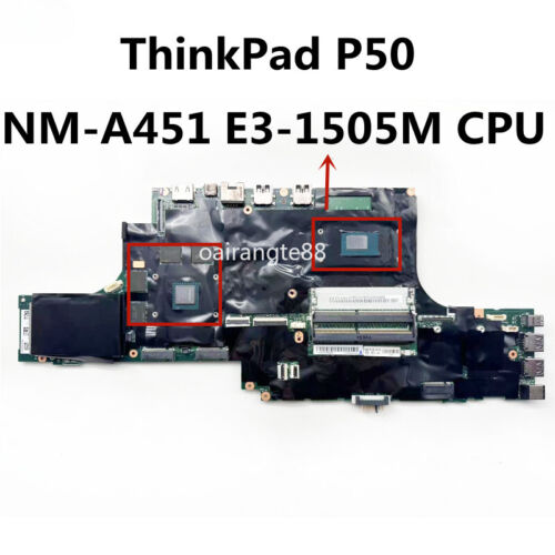 For Lenovo Thinkpad P50 Motherboard NM-A451 With SR2FN E3-1505M CPU N16P-Q3-A2