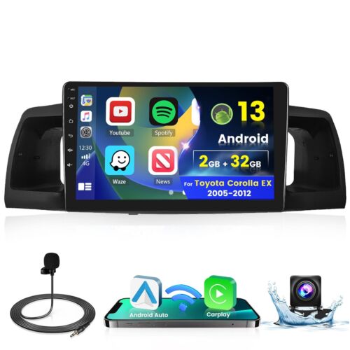 2+32G Android 13 Car Stereo Radio for Toyota Corolla EX 2005-2012, 9” HD Tou…