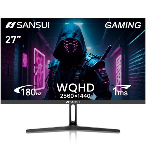 SANSUI 27 Inch WQHD 2560 x 1440 Gaming Monitor 180Hz 1ms Fast IPS Computer Mo…