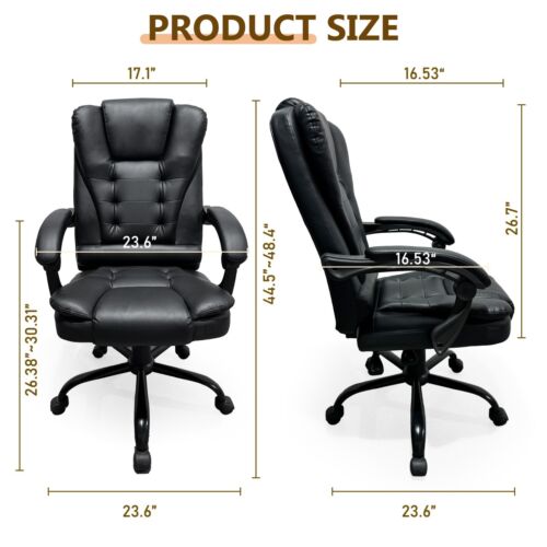 Office Chair Executive Task Ergonomic Executive PU Leather Swivel Computer Chair