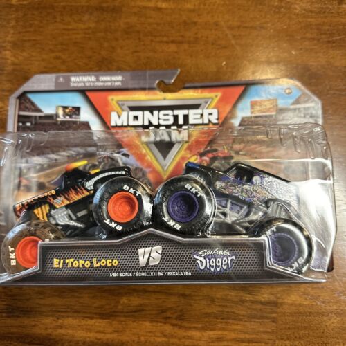 MONSTER JAM NITRO NEON 2023 SERIES 3 SON-UVA DIGGER VS EL TORO LOCO 1:64 NEW