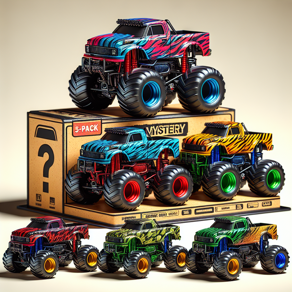 Rev Up Your Collection with the Official Mini Collectible Monster Trucks 5-Pack and Mystery Truck