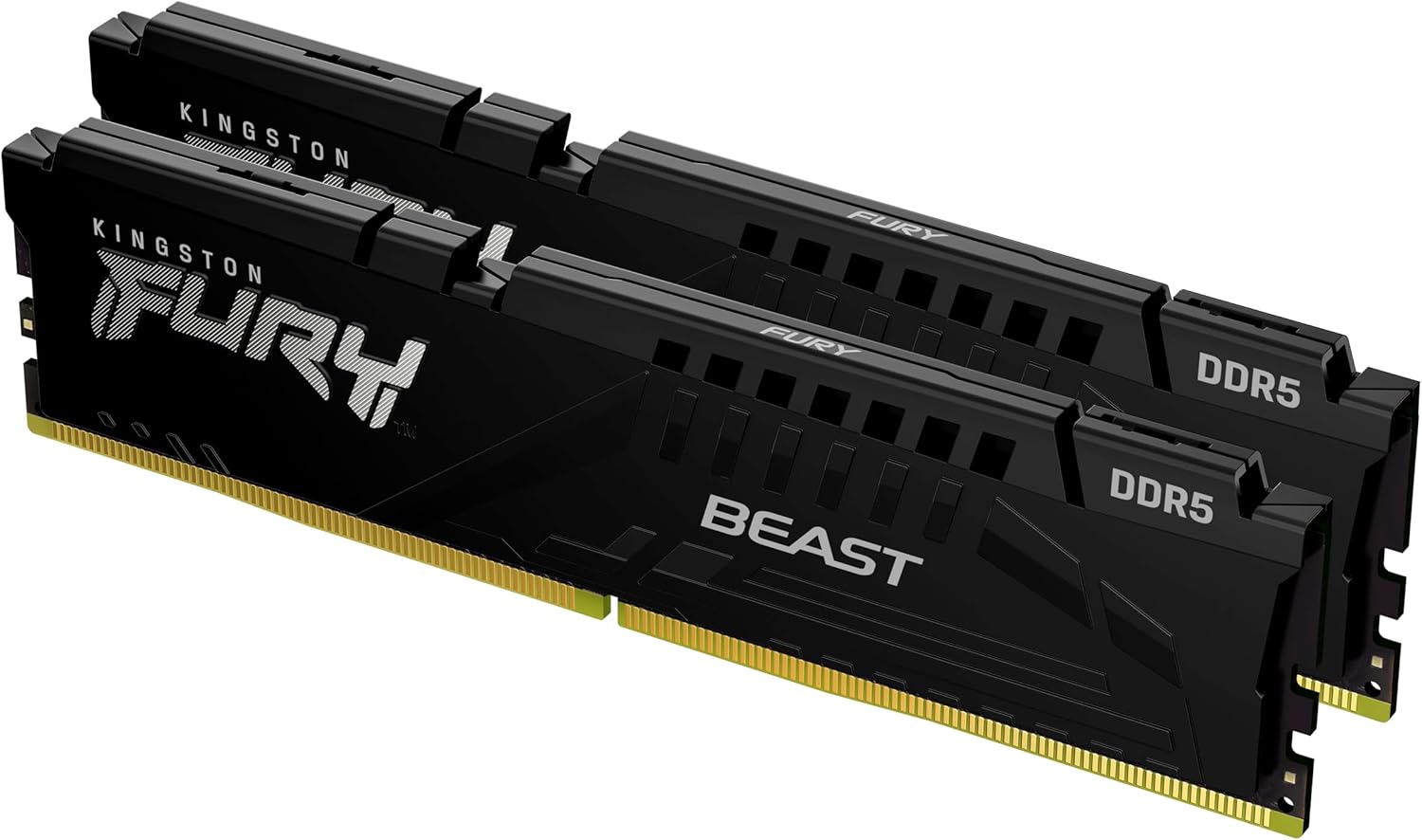 Kingston Fury Beast Black 16GB 6000MT/s DDR5 CL30 DIMM (Kit of 2) Desktop Gaming Memory – KF560C30BBK2-16