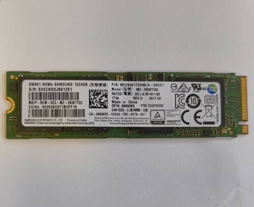 Samsung  1TB NVMe MZVKW1T0HMLH-000H1 1TB M.2 PCIe SM961 NVMe SSD | HD351