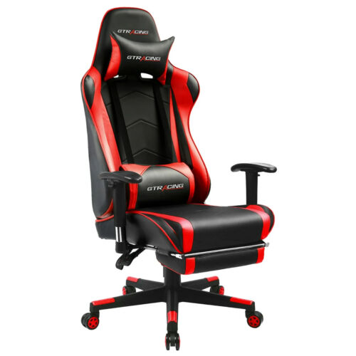 GTRACING Gaming Chair Office Chair PU Leather with Footrest & Adjustable Headres