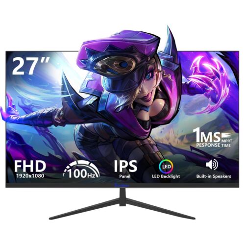 27 inch Gaming Monitor IPS 100Hz Computer Monitor Built-in Speakers Full HD 1…