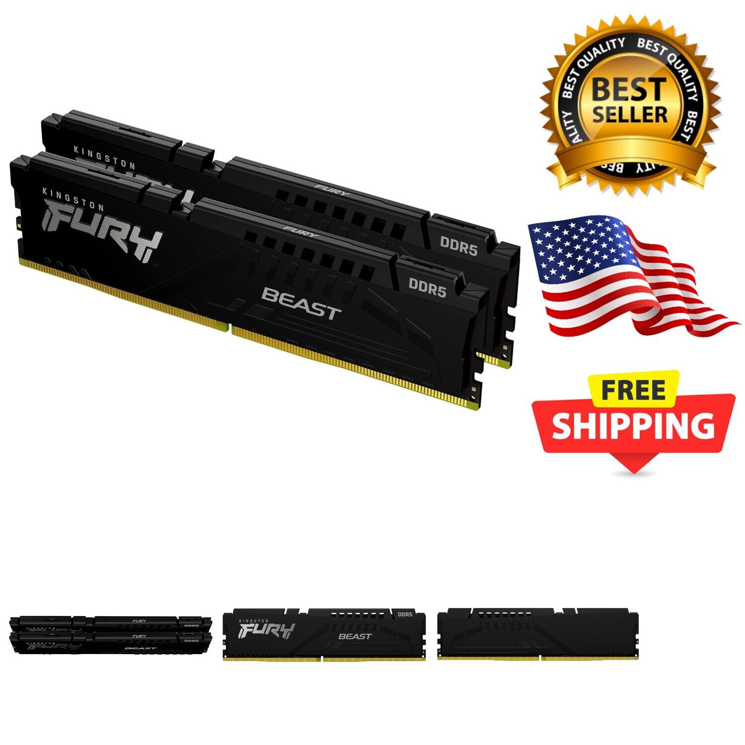 32GB DDR5 FURY Beast Memory Kit 5200MT/s with Intel XMP for Gaming Excellence