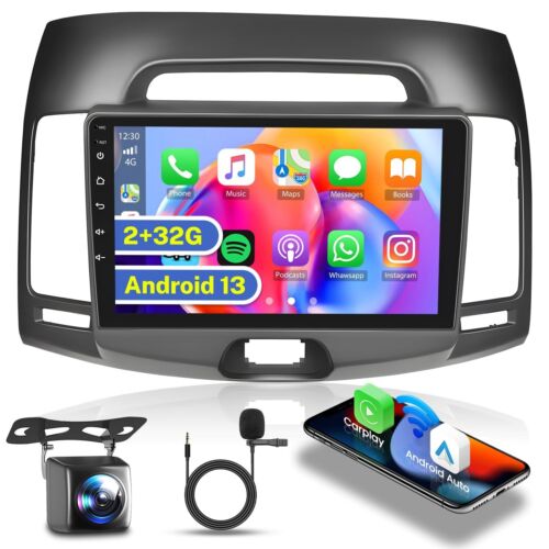 2+32G Android 13 Car Stereo Radio for Hyundai Elantra 2007-2010, 9” HD Touch…